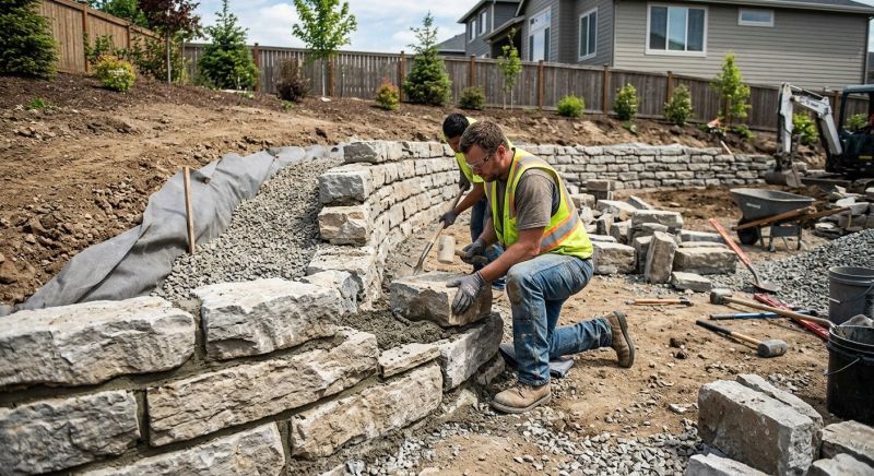 Block Retaining Wall Installation in Deland, FL