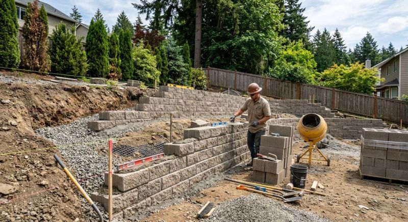 Block Retaining Wall Installation in Pasco County, FL