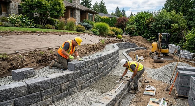 Block Retaining Wall Installation in Ventura County, CA