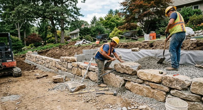 Block Retaining Wall Installation in Tampa, FL